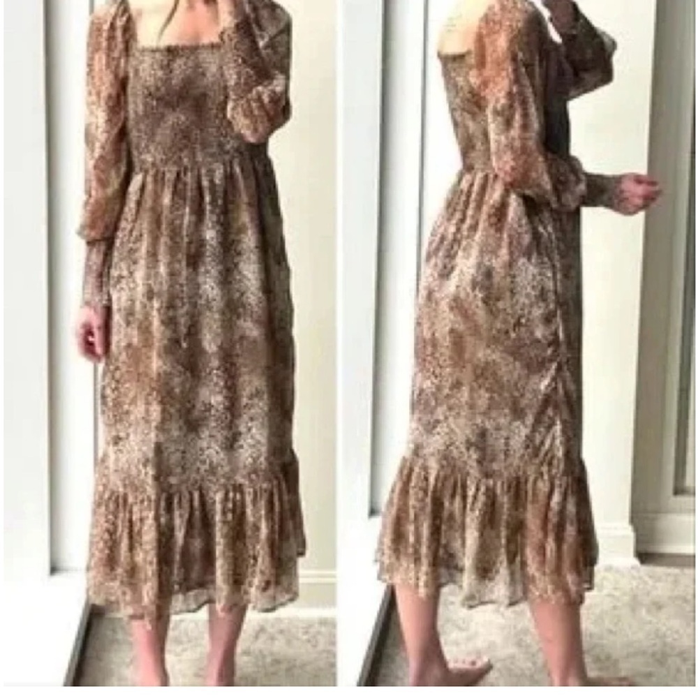 Betsey Johnson leopard Print Long Sleeve Dress, size XS